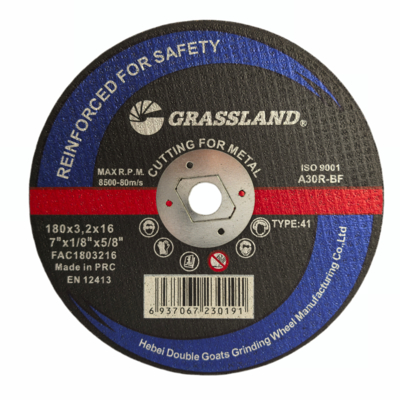 GRASSLAND Monokristalin Erimiş Alümina ile 7 inç Inox Döşeme Diskleri 180mm X 3.2mm X 16mm