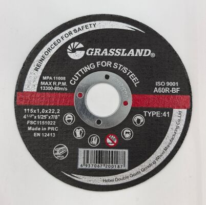 GRASSLAND 4.5 "Sıvı paslanmayan çeliklerin kirletici olmayan kesimi için Inox kesme diskleri 115 X 1.0