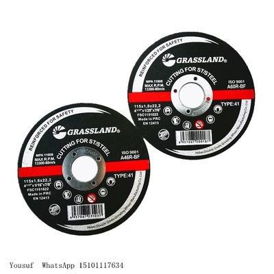 115mm X 1.0mm X 22.2mm İnce Açılı Taşlama Diskleri Basık Merkez Metal