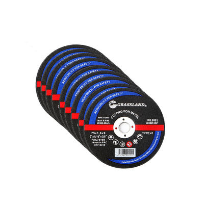 Düz ve çipsiz kesimler için 3 inçlik metal öğütme diskleri 75mm x 1.6mm x 9mm Sürekli Tekerlek Blade Sert Alüminyum oksit aşındırıcı 80 m/s