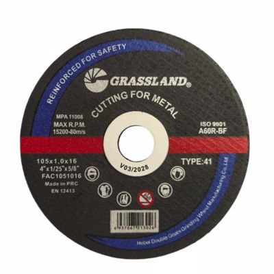 105 X 1 X 16 MM, çok seviyeli cam lif ağları ve reçine bağlanmış malzemelerle metal öğütme diskleri