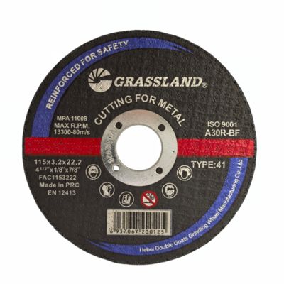 GRASSLAND  Paslanmaz Çelik İçin Reçine Aşındırıcı Metal Kesme Diskleri 115 X 3.2 X 22.2 Açılı Taşlama